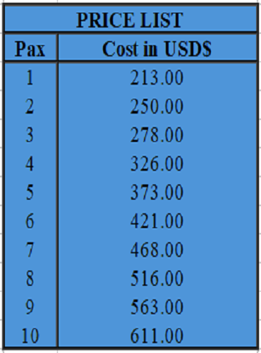 Embera Price List
